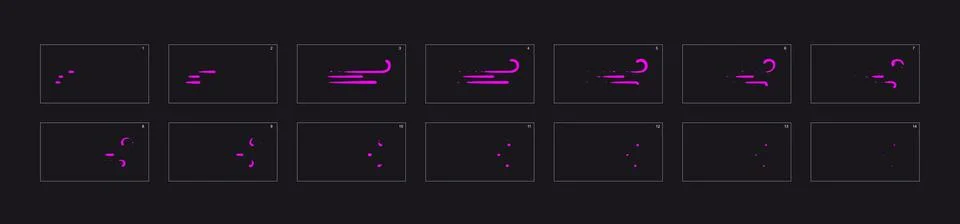 Line animation effect. line explosion animation sprite sheet for game, cartoo Stock Illustration