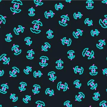 Line Apple core icon isolated seamless pattern on black background. Bitten ap 库存插图