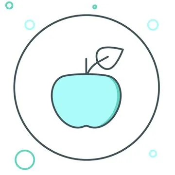 Line Apple icon isolated on white background. Excess weight. Healthy diet m.. Stock Illustration