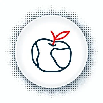 Line Apple icon isolated on white background. Excess weight. Healthy diet m.. Stock Illustration