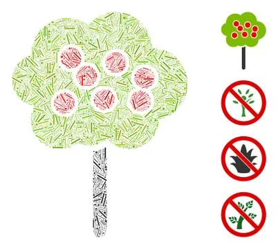 Line Apple Tree Icon Vector Mosaic Illustrazione stock