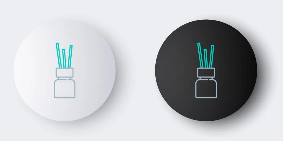Line Aroma diffuser icon isolated on grey background. Glass jar different with Stock Illustration