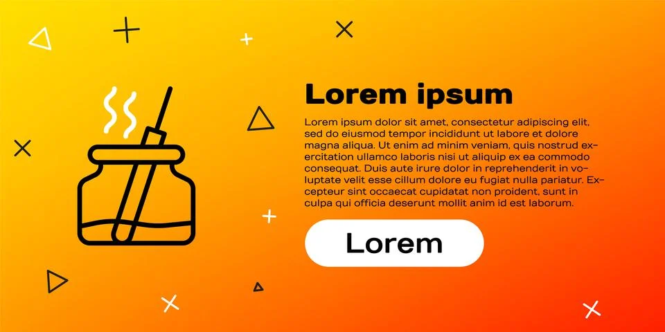 Line Aroma diffuser icon isolated on yellow background. Glass jar different with Stock Illustration