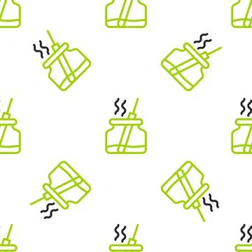 Line Aroma diffuser icon isolated seamless pattern on white background. Glass Stock Illustration