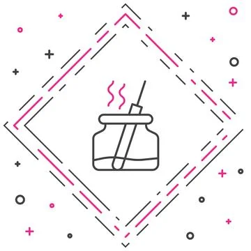 Line Aroma diffuser icon isolated on white background. Glass jar different with Stock Illustration