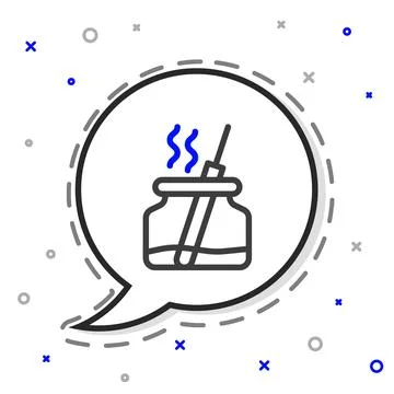 Line Aroma diffuser icon isolated on white background. Glass jar different .. Stock Illustration