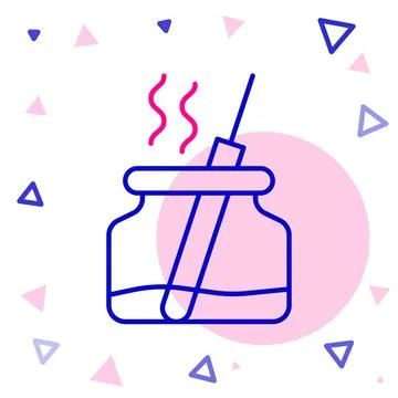 Line Aroma diffuser icon isolated on white background. Glass jar different wi Stockillustratie