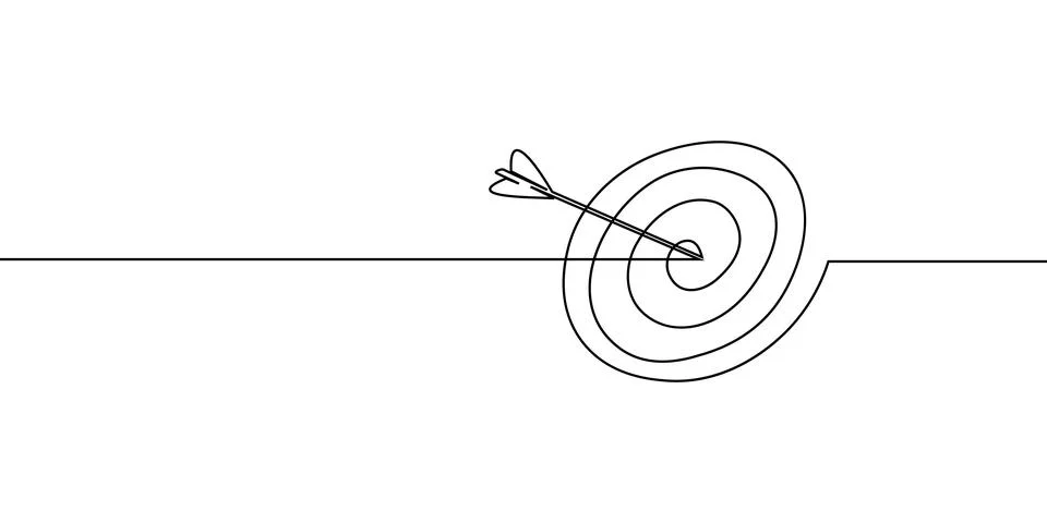 Line arrow continuous art up one drawing target icon direction down. Arrow line Stock-Illustration