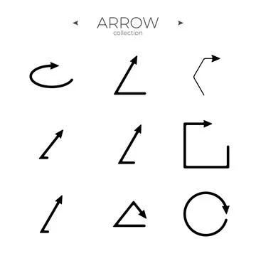 Line Arrow icon set. Arrow vector icon set. Arrow basic UI elements. For Web Stock Illustration