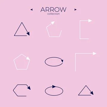 Line Arrow icon set. Arrow vector icon set. Trendy line style. Simple Minimal 스톡 일러스트