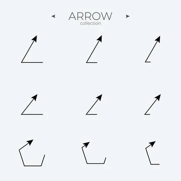 Line Arrow icon set. Line icons collection. Arrow basic UI elements. For Web Stock Illustration