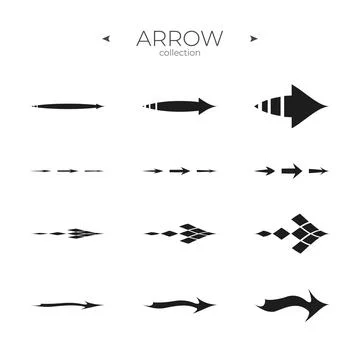 Line Arrow icon set. Line icons collection. Arrow basic UI elements. For Apps Stock Illustration
