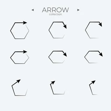 Line Arrow icon set. Line icons collection. Trendy line style. To use in web and Stock Illustration