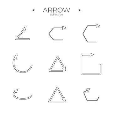 Line Arrow icon set. Line icons collection. Thin line style. For Apps. Editable Stock Illustration