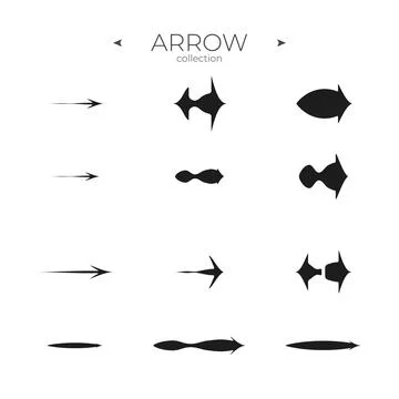Line Arrow icon set. Smooth arrow symbol collection. Arrow basic UI elements. To Illustrazione stock