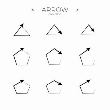 Line Arrow icon set. Universal Arrow icon. Arrow basic UI elements. For Web Stock Illustration