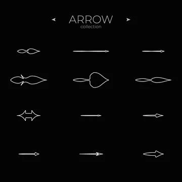 Line Arrow icon set. Universal Arrow icon. Arrow basic UI elements. To use in Stock Illustration