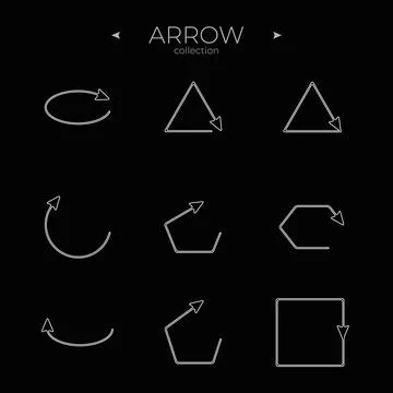 Line Arrow icon set. Universal Arrow icon. Arrow basic UI elements. For Web Stock Illustration
