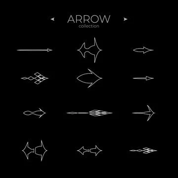 Line Arrow icon set. Universal Arrow icon. Arrow basic UI elements. For Apps Stock Illustration