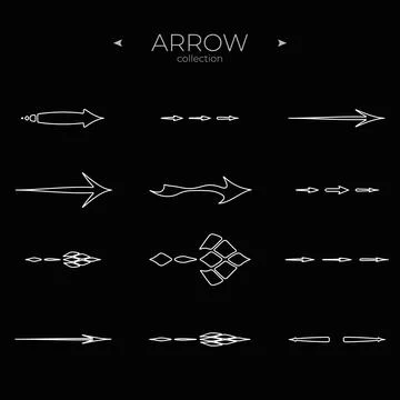 Line Arrow icon set. Universal Arrow icon. Arrow basic UI elements. Simple 스톡 일러스트