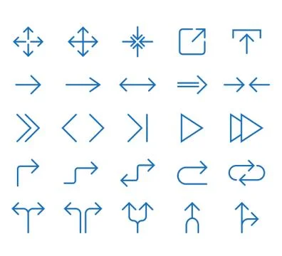 Line Arrow icon set. Vector illustration, flat design Stock Illustration