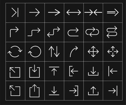 Line Arrow icon set. Vector illustration, flat design Illustrazione stock