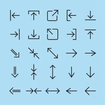 Line Arrow icon set. Vector illustration, flat design Ilustración de archivo