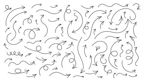 Line arrows set Stock Illustration