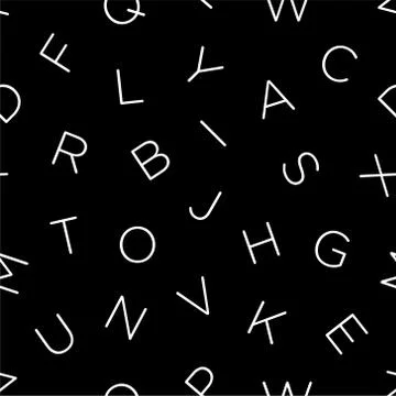 Line art abc seamless pattern. Stock Illustration
