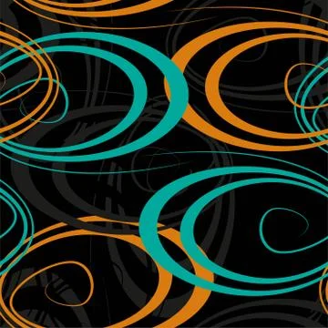 Line art abstract circles background seamless for digital wallpaper design. V Stock Illustration