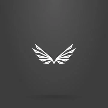 Line art abstract vector logo of flying bird  Stock Illustration