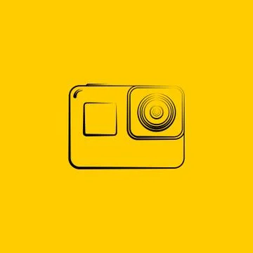 Line art of action camera Stock Illustration
