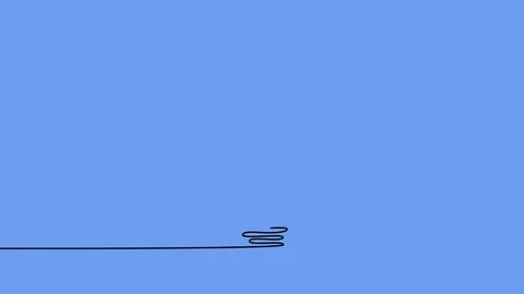Line art, animated bulb isolated on blue background. Idea concept Video stock 121762069