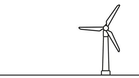 Line Art Animation of wind turbine | Stock Video | Pond5