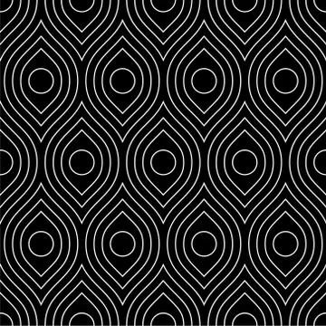 Line art arabic seamless pattern. Stock Illustration