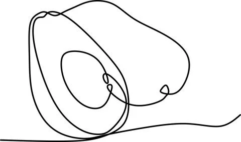 Line art avocado.  Stock Illustration