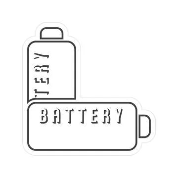 Line art battery icon Stock Illustration
