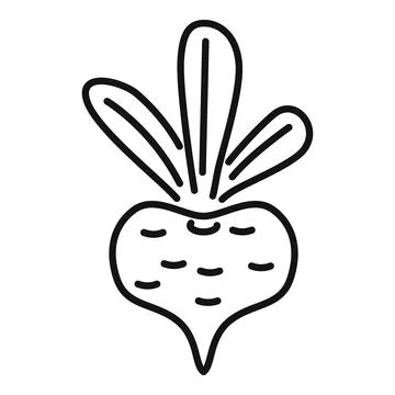 Line art beetroot icon representing healthy eating lifestyle Stock Illustration