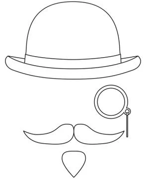 Line art black and white hipster avatar elements Illustrazione stock
