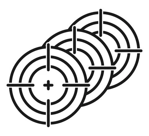 Line art black and white series of goals Stock Illustration