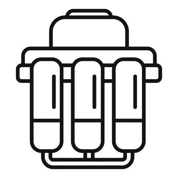 Line art camera lens icon Illustrazione stock