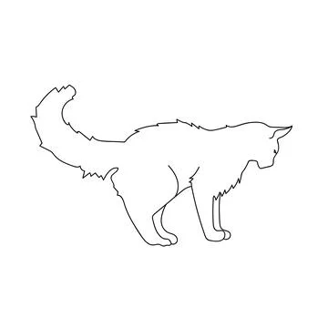 Line art cat Stock Illustration