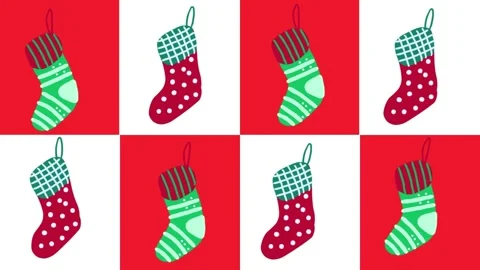 Line art chritmas stocking, motion Stock Footage 274703501