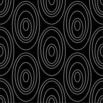 Line art circles seamless pattern. Illustrazione stock