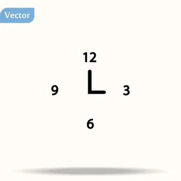 Line Art Clock Vector Icon Using For Your Presentation, Website And Applicati Stock Illustration