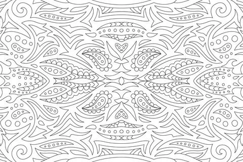 Line art for coloring book with rectangle pattern イラスト素材