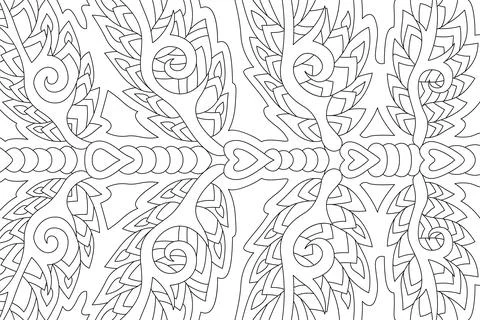 Line art for coloring book with rectangle pattern 스톡 일러스트