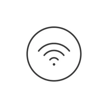 Line art connection level icon in a round frame Illustrazione stock