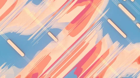 Line art cover with a pattern moving colored lines. 3d rendering loop animation Stock Footage 132406027