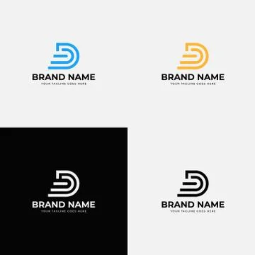 Line Art Creative Abstract Modern Line Initial Letter D vector line logo desi Stock Illustration